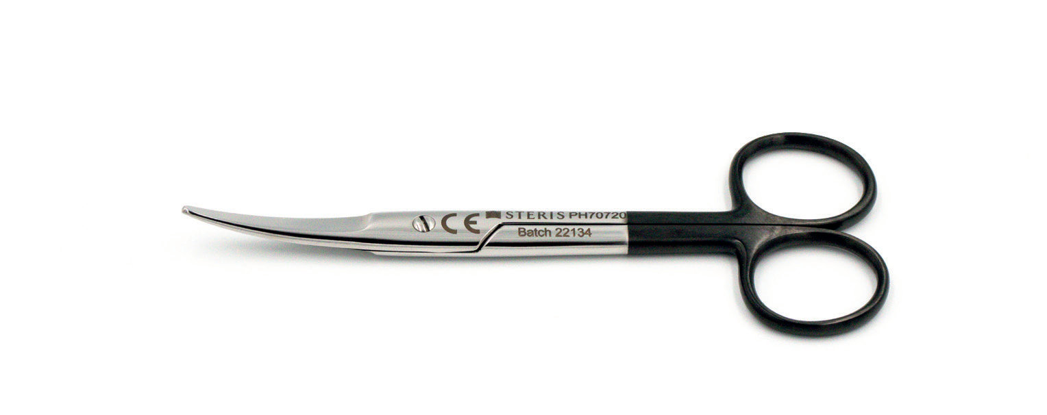 Mayo Scissors Curved SuperCut Black Handles